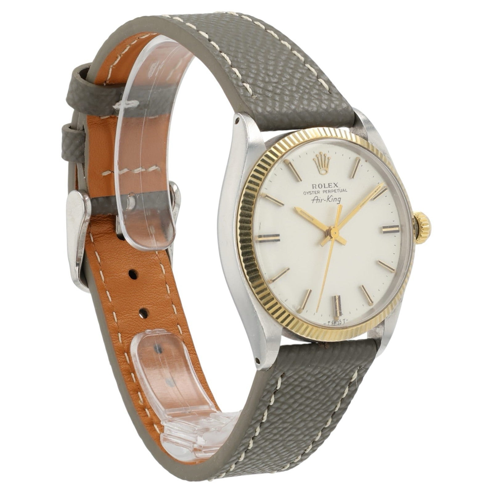 Rolex Air King Silver Dial Gold & Steel 34mm Automatic Movement Mens Watch 5501
