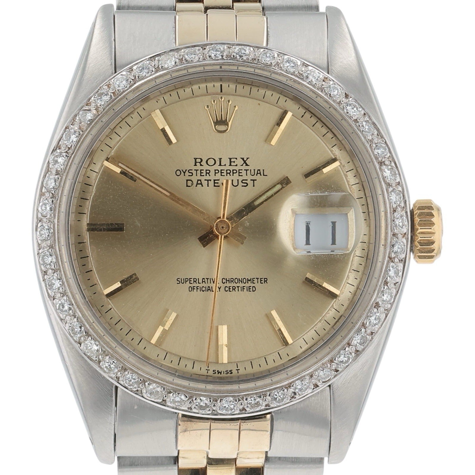 Rolex Datejust Steel & Gold Champagne Dial 36mm Automatic Mens Watch 1601