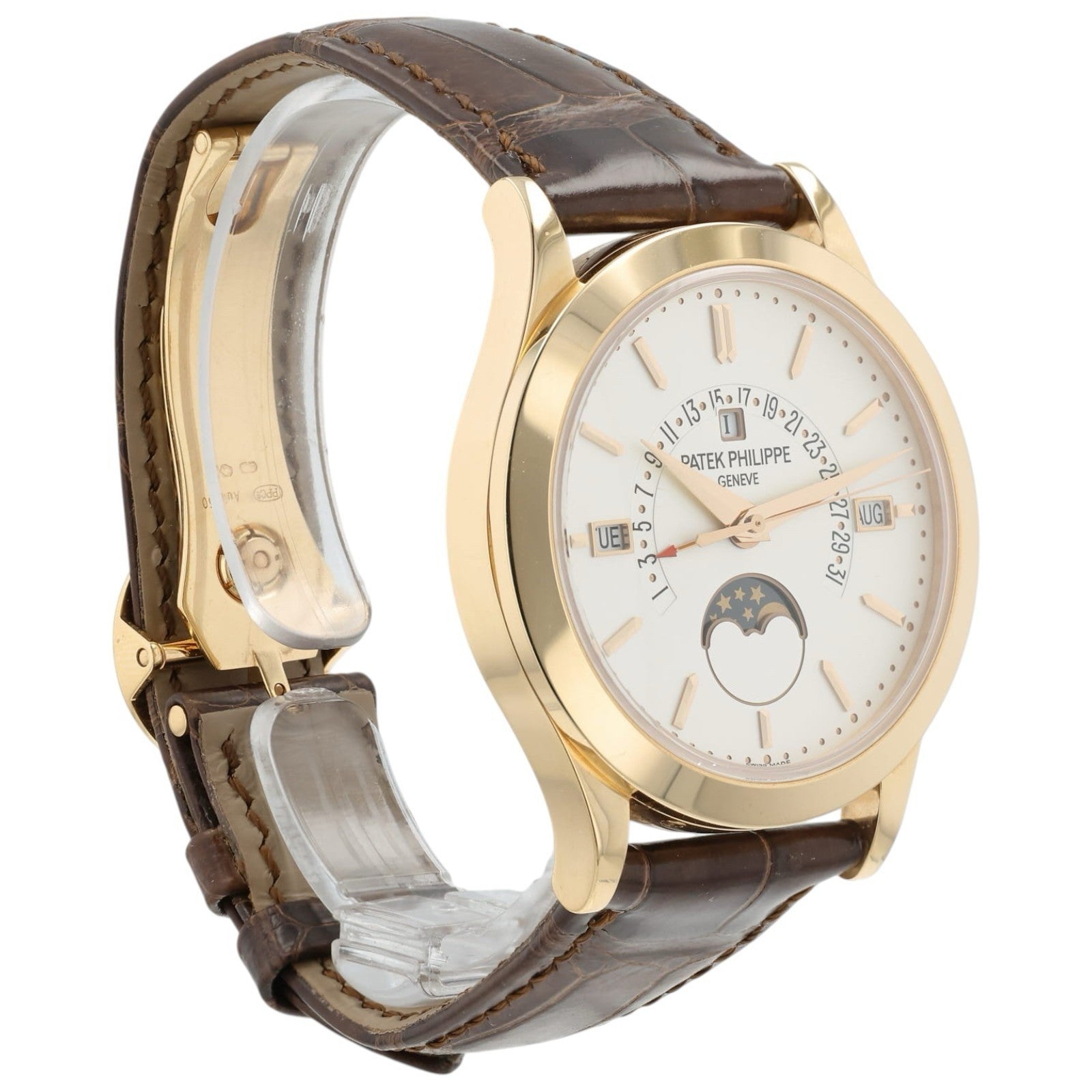 Patek Philippe Perpetual Calendar Silver Dial 18k Rose Gold 39.5mm Mens 5496R001