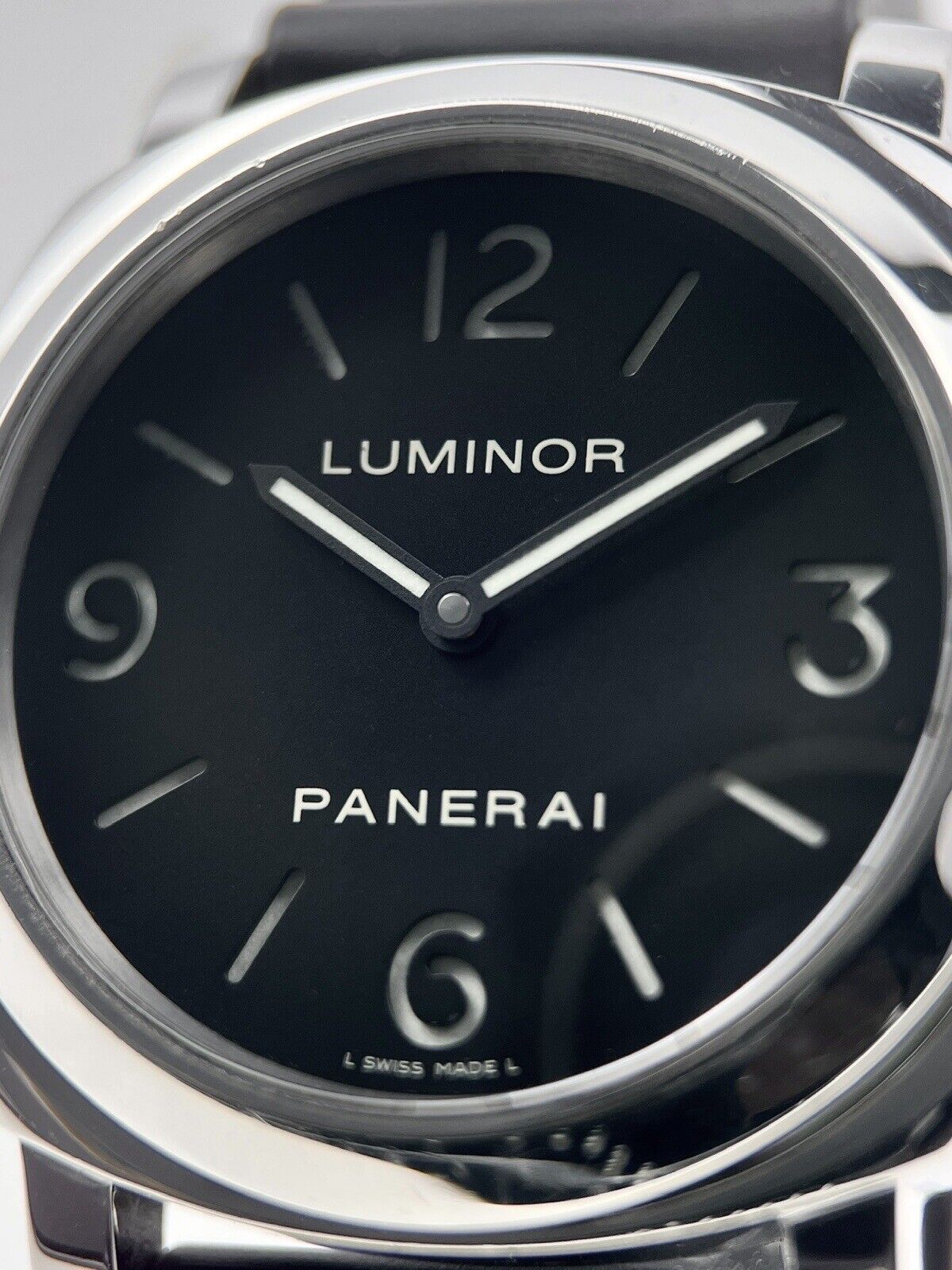 Panerai Luminor Base 44mm Steel Black Dial Hand Wind Men's Watch PAM00112