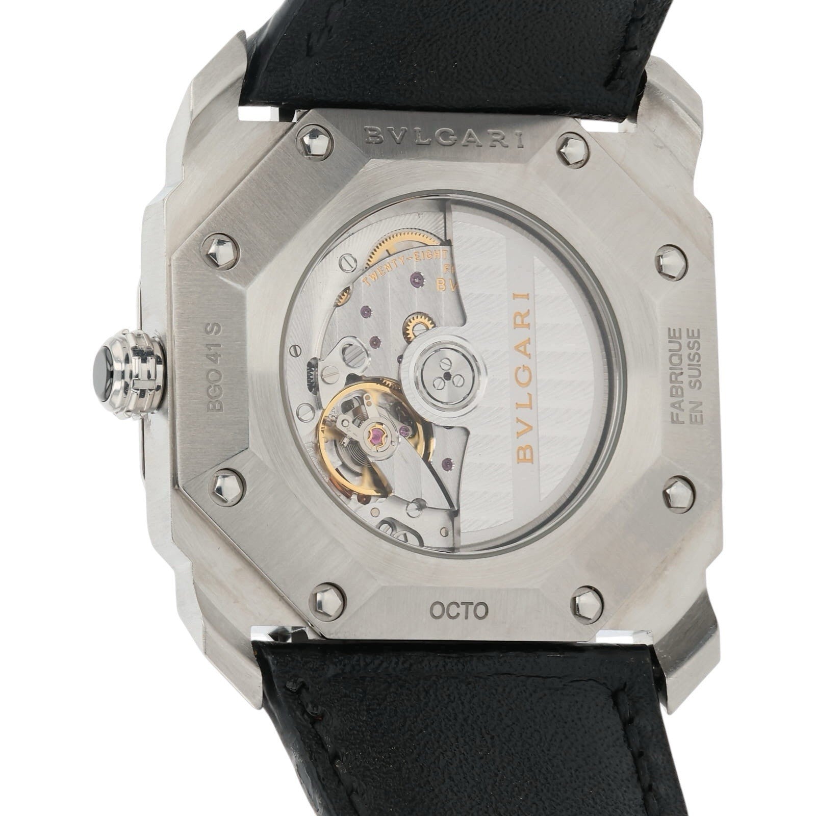 Bulgari Octo Stainless Stainless Steel Black Dial 41mm Automatic Mens BGO41S