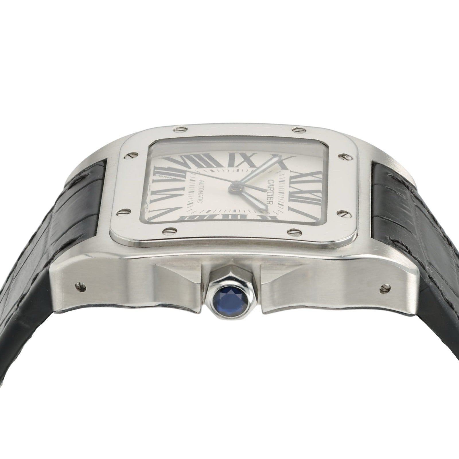 Cartier Santos Silver Dial Stainless Steel 38mm Automatic Men's Watch W20073X8