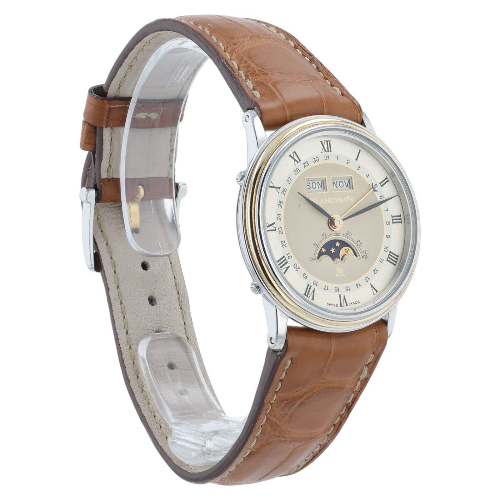 Blancpain Gold & Steel Silver Dial 34mm Manual Wind Movement Watch 6501