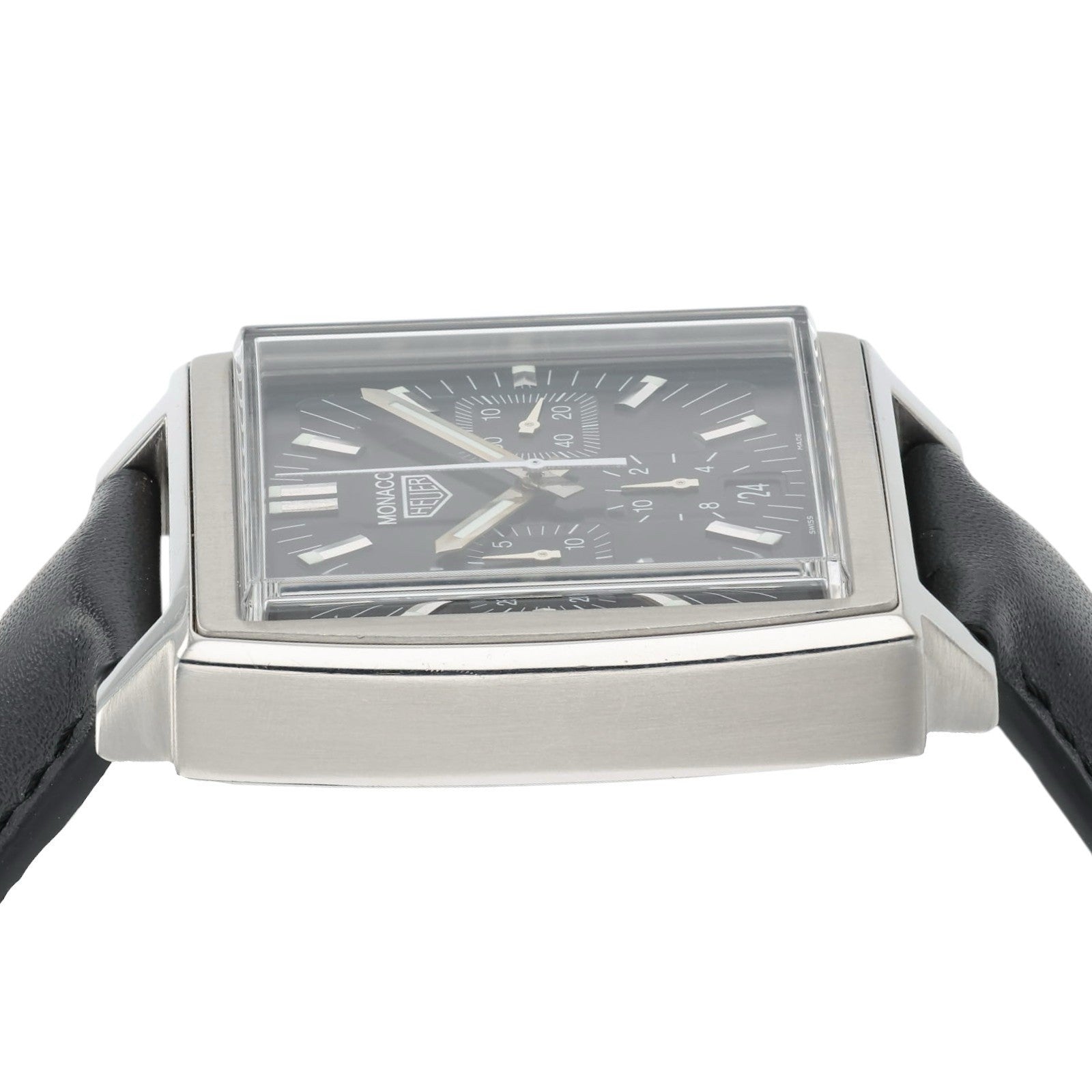 Tag Heuer Monaco Black Dial Stainless Steel 38mm Automatic Mens Watch CS2111