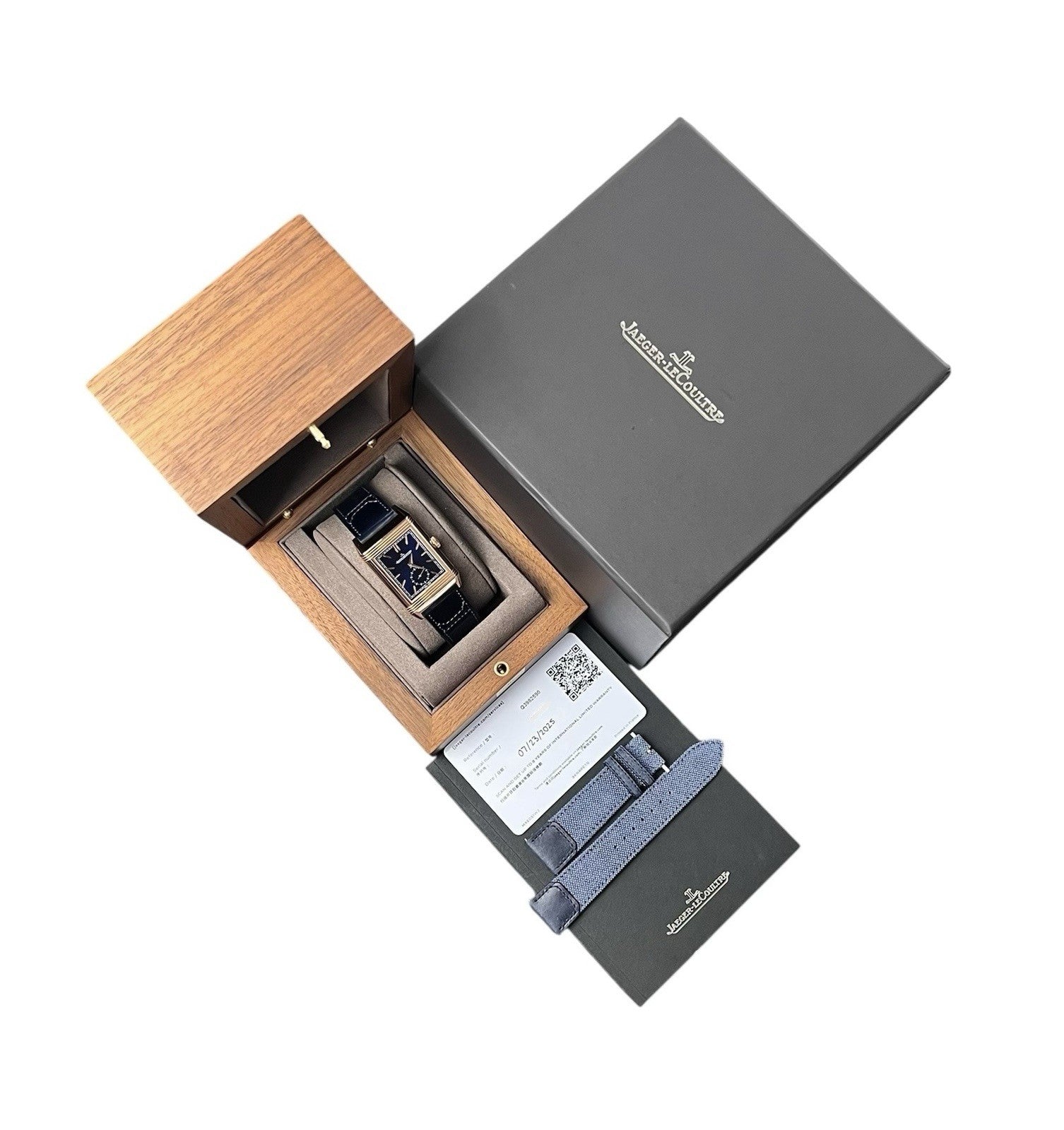 JLC Reverso Duoface Silver & Blue Dial Steel 47x28mm Manual Wind Mens Q3982590