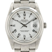 Rolex Date White Dial Stainless Steel 34mm Automatic Movement Mens Watch 15200