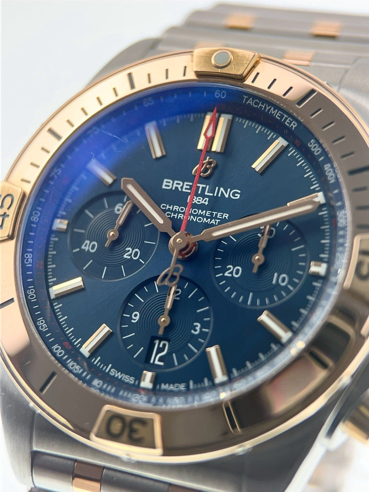 Breitling Chronomat Gold & Steel Blue Dial 44mm Automatic Men’s Watch UB0134