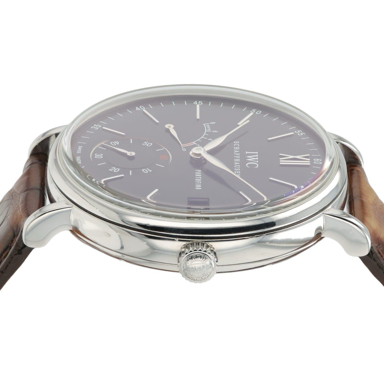 IWC Portofino Black Dial Stainless Steel 45mm Manual Wind Men’s Watch IW510102