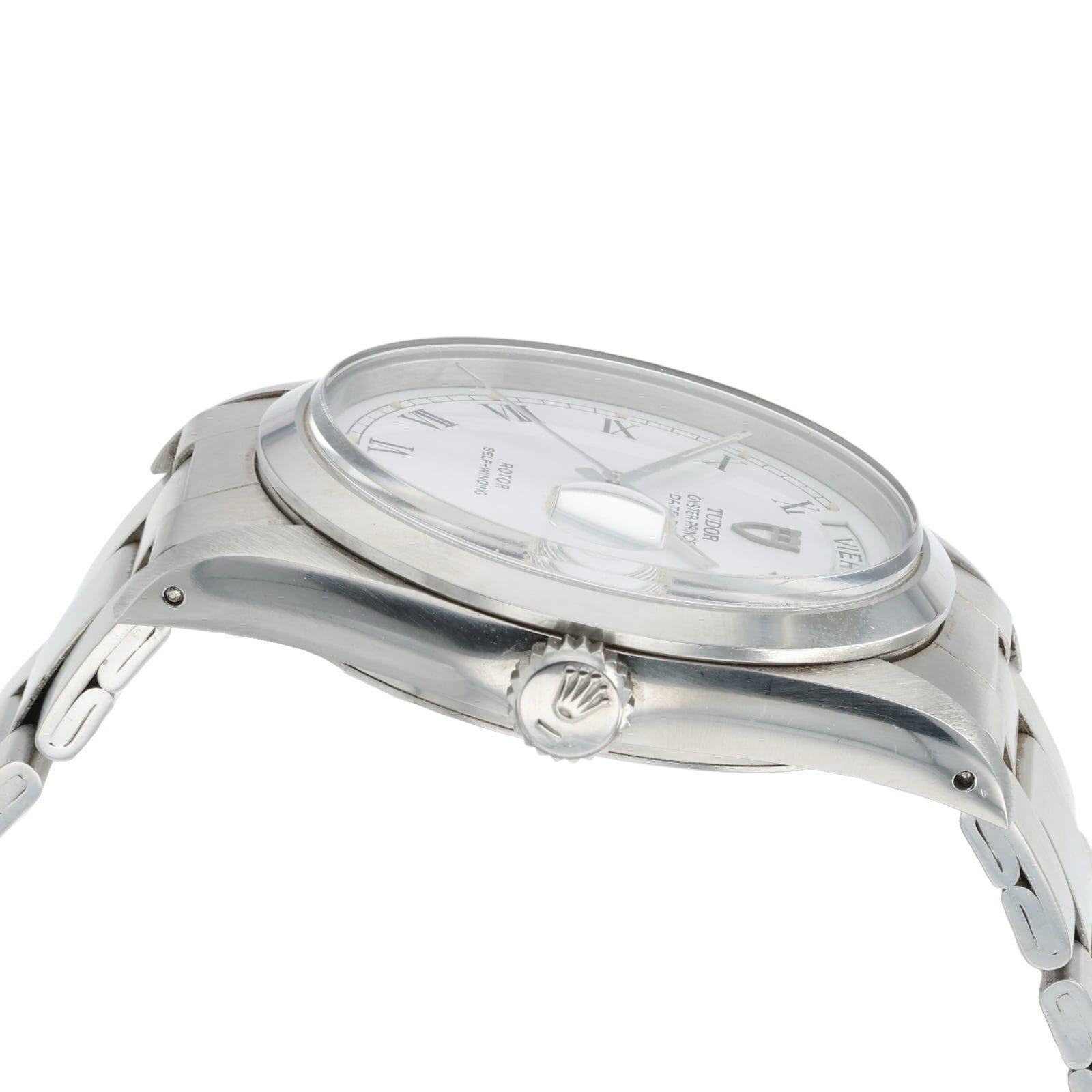 Tudor Prince Date Day Stainless Steel White Roman Dial 36mm Automatic Mens 94500