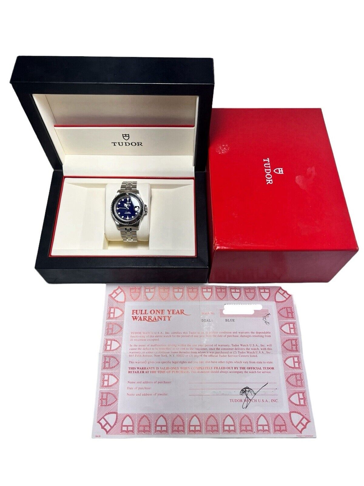 Tudor Submariner Steel Blue 36mm Automatic Men’s Watch 75190 - Box and Papers