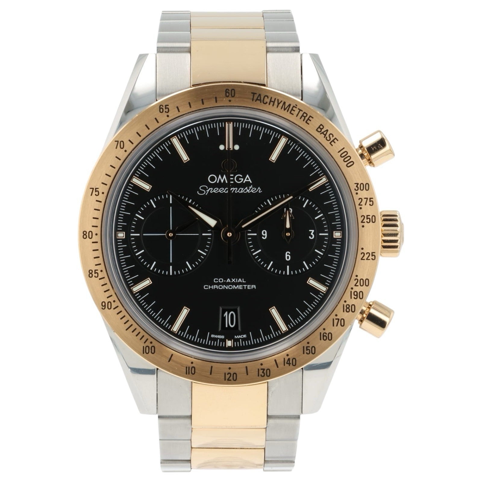 Omega Speedmaster '57 Chronograph Black Dial Steel & Red Gold 42mm Auto Watch
