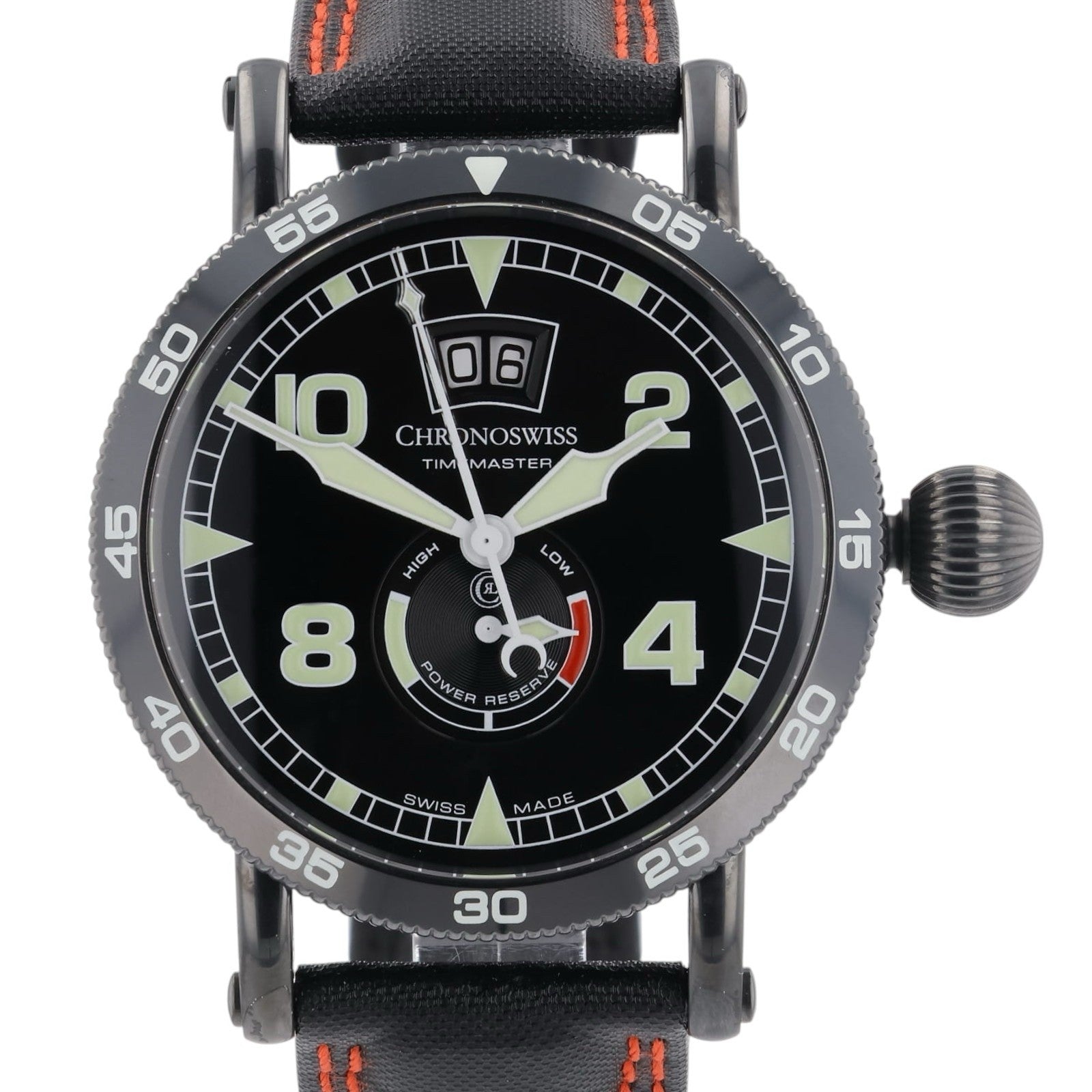 Chronoswiss Timemaster Black Dial Stainless Steel 44mm Automatic Mens CH-3533ST