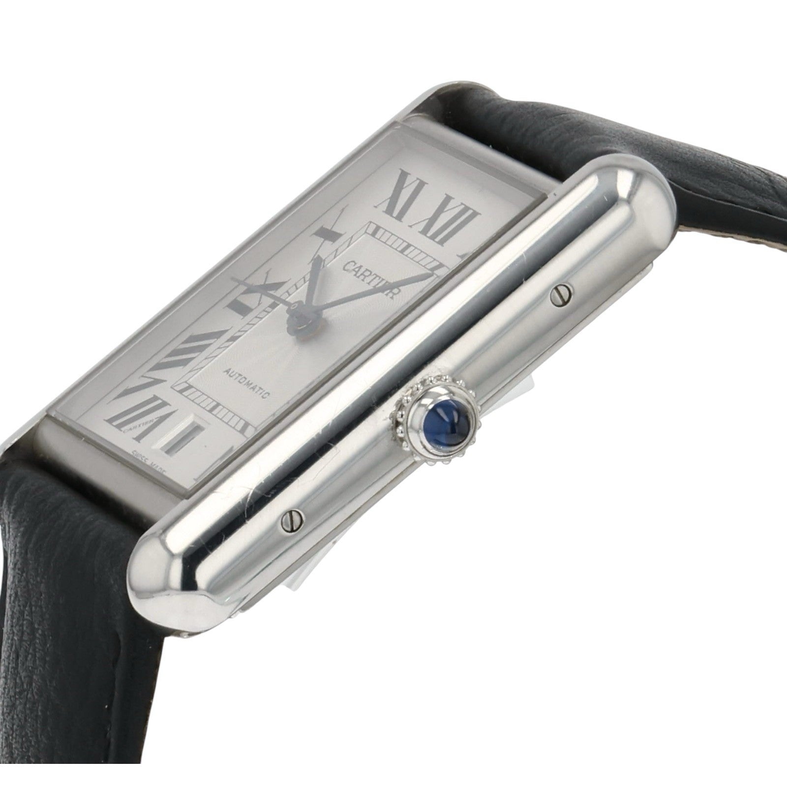 Cartier Tank Stainless Steel Silver Dial 31mm Automatic Men's Watch WSTA0040
