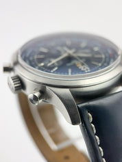 Breitling Transocean Stainless Steel Blue Dial 46mm Automatic Men's Watch AB0510