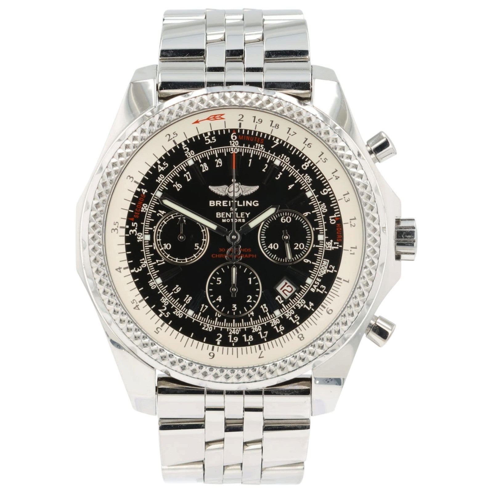Breitling Bentley Black Dial Stainless Steel 48mm Automatic Mens Watch A25362