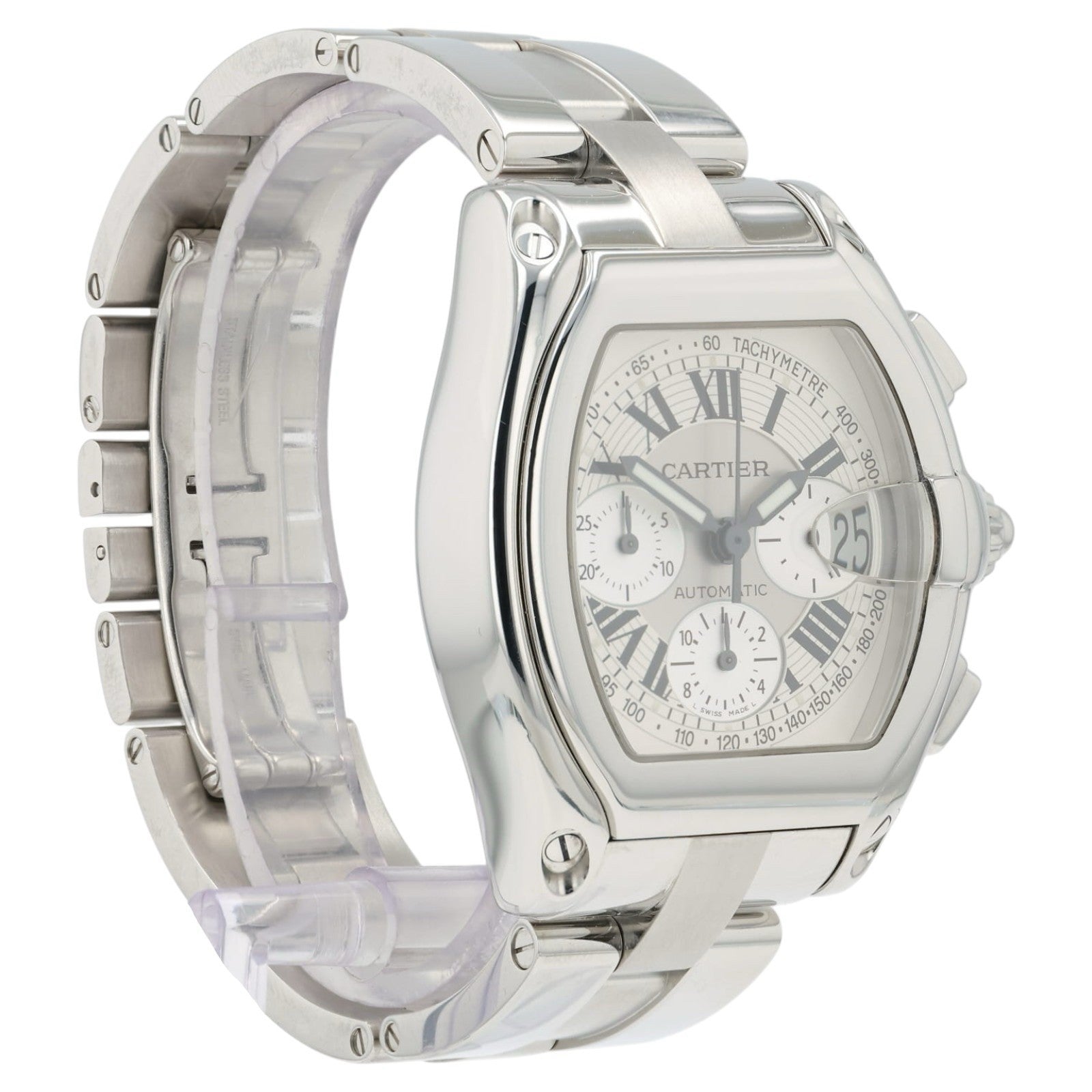 Cartier Roadster Chronograph Silver Dial Steel 43mm Automatic Men’s W62006X6