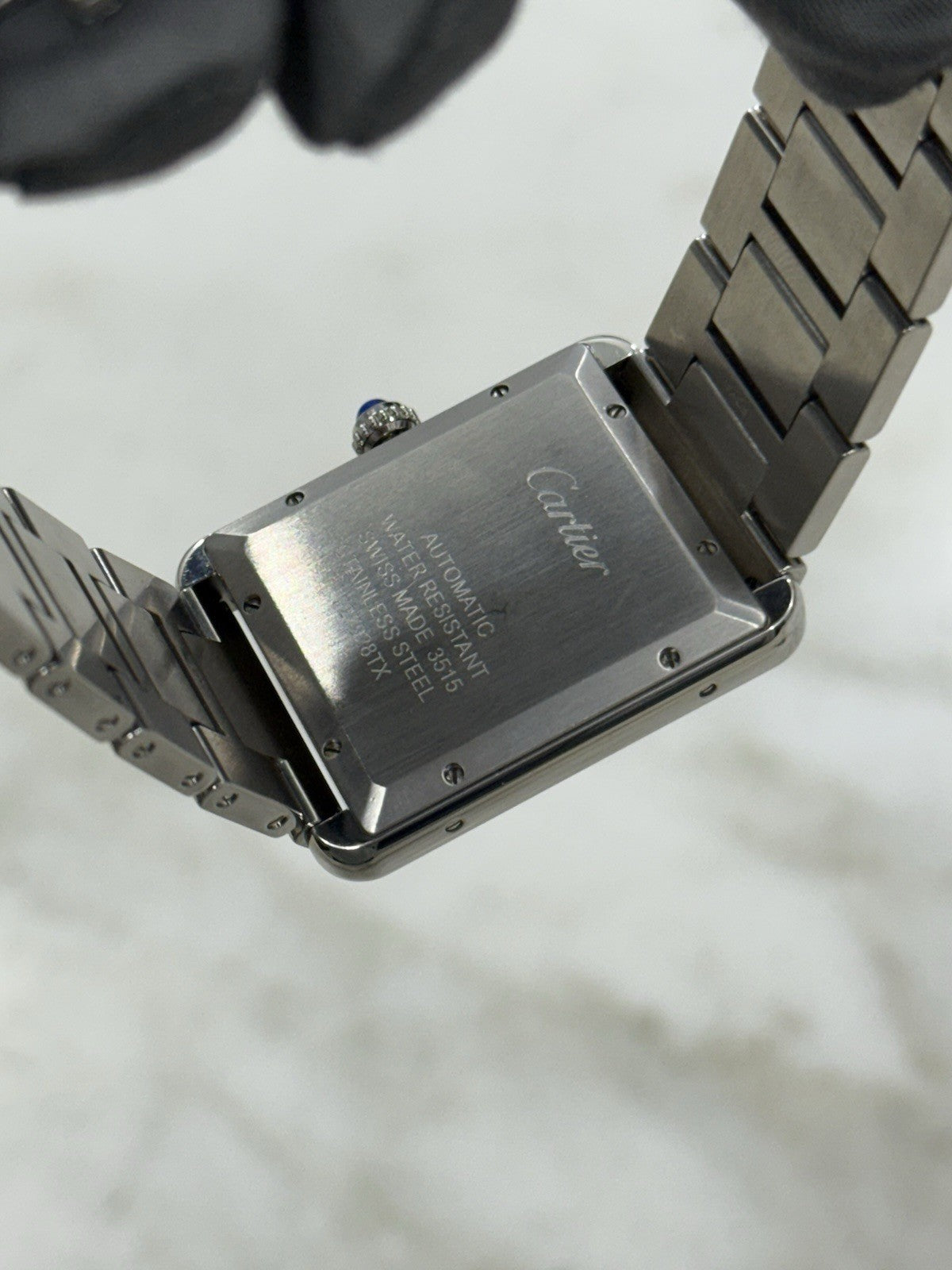 Cartier Tank Date XL Stainless Steel Bracelet 31mm Automatic Mens Watch 3515