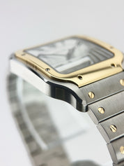 Cartier Santos Gold & Steel Silver Dial 39mm Automatic Mens Watch W2SA0009