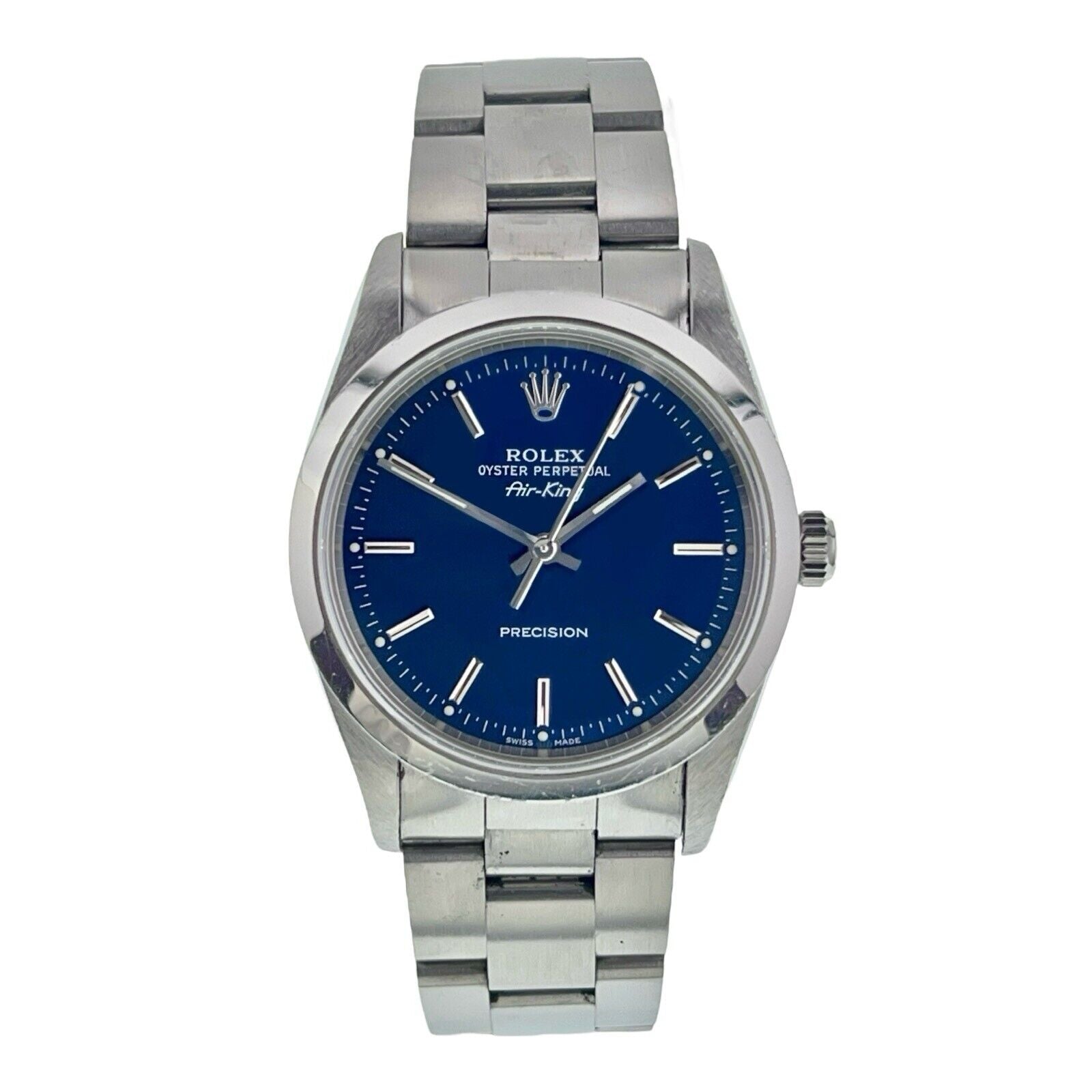 Rolex Air King Stainless Steel Blue Dial 34mm Automatic Men’s Watch 14000