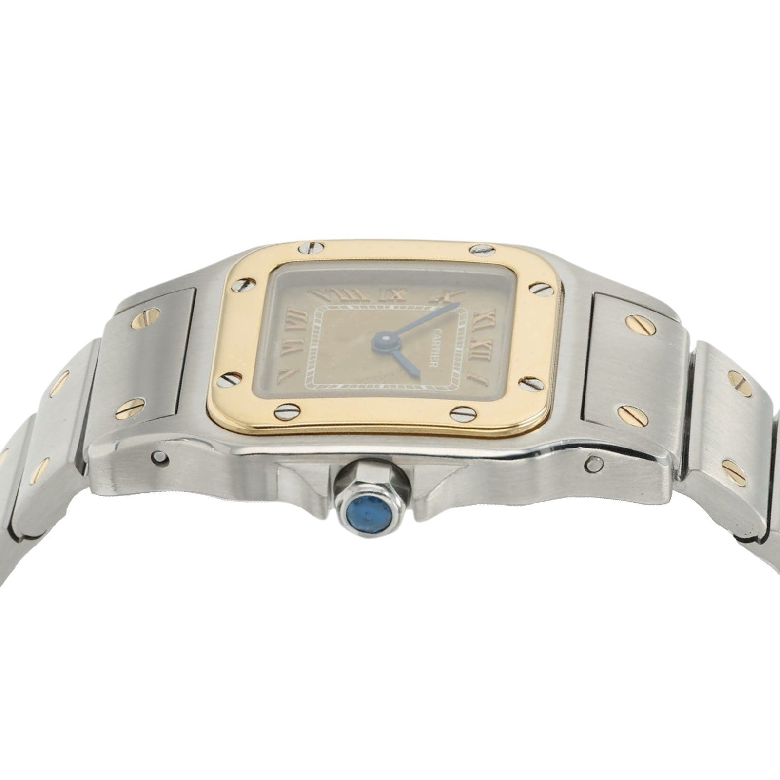 Cartier Santos Galbee Gold Dial Steel And Gold 24mm Quartz Women's Watch 1567