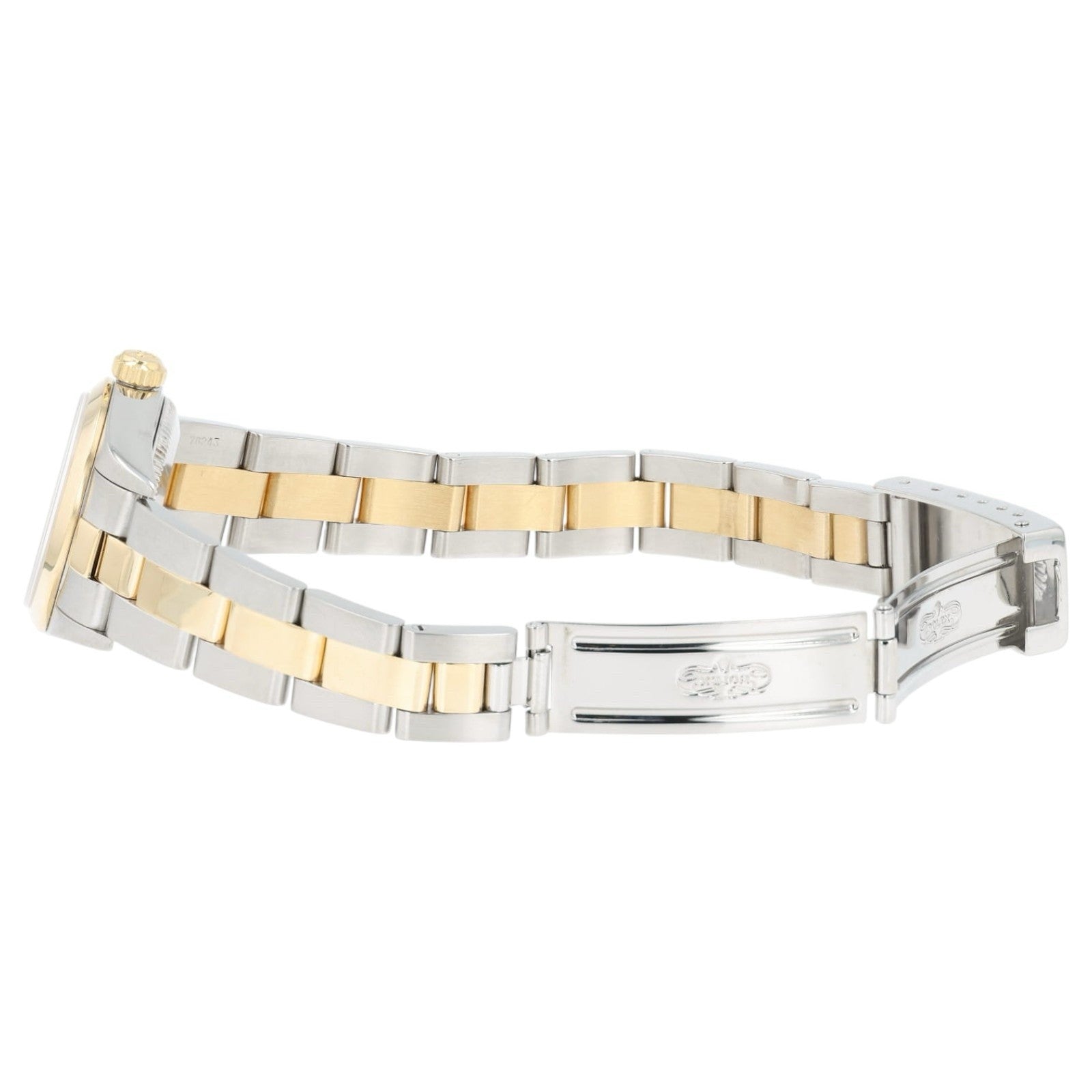 Rolex Oyster Silver Dial 18k Yellow Gold & Steel 24mm Automatic Women's 76183