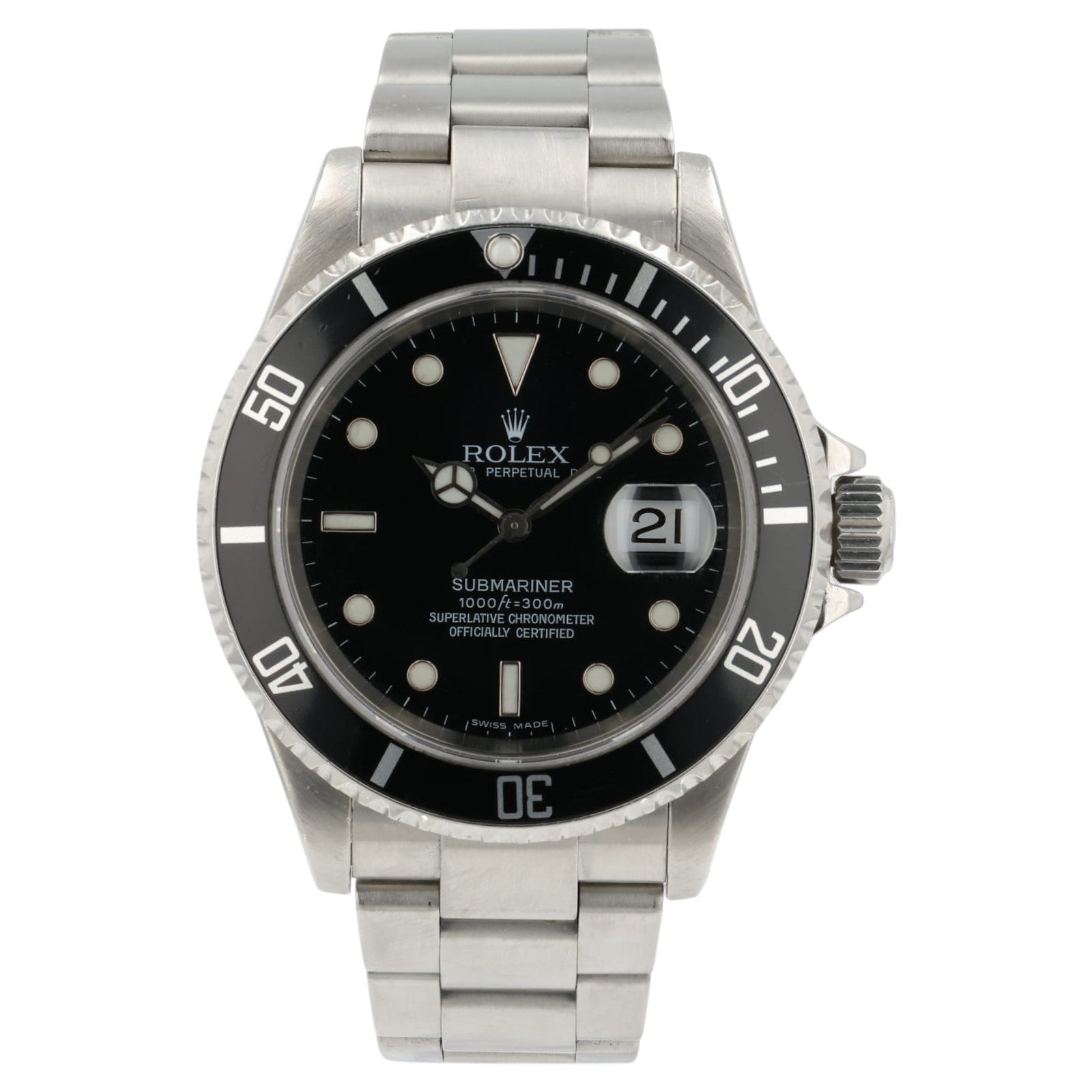 Rolex Submariner Black dial Stainless Steel 40mm Automatic Mens Watch 16610