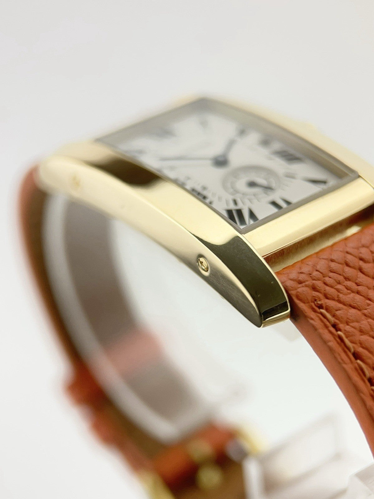 Cartier Tank Americaine 18k Yellow Gold Silver Dial 24mm Quartz Watch 8012905