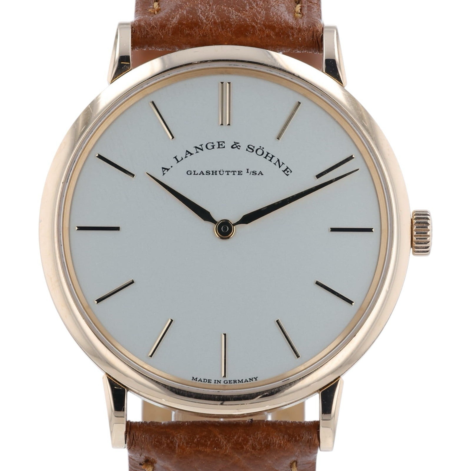 A.Lange & Sohne Saxon is 18k Rose Gold Silver Dial 40mm Manual Wind Men’s 201.03