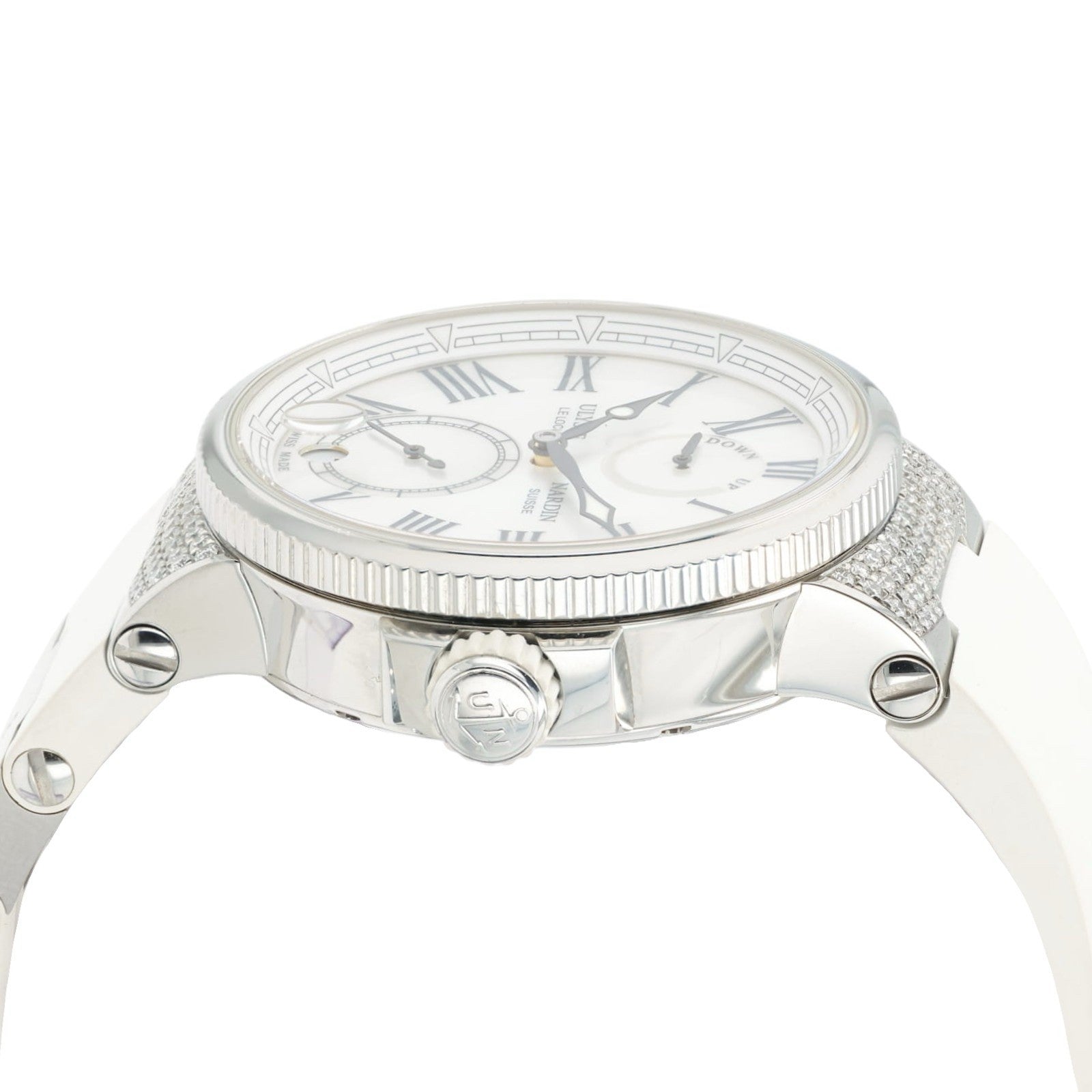 Ulysse Nardin White MOP Dial Diamond Steel 39mm Auto Women's Watch 1183-160