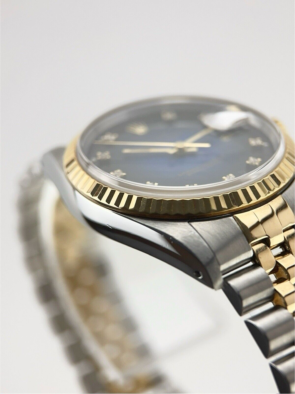 Rolex Datejust 36 Steel & Gold Blue Diamond Dial 36mm Automatic Watch 16233