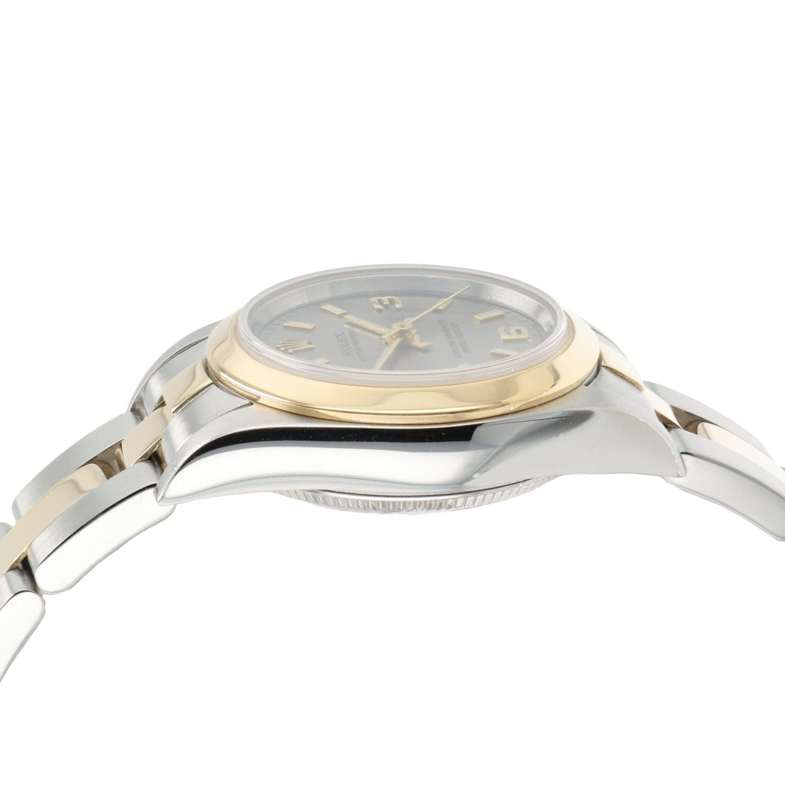 Rolex Oyster Silver Dial 18k Yellow Gold & Steel 24mm Automatic Women's 76183