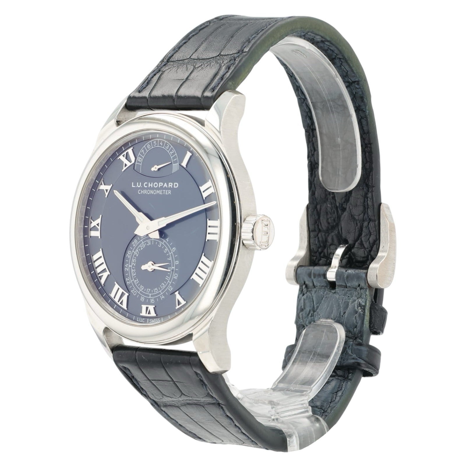 Chopard L.U.C. Quattro Gray Dial Platinum 43mm Manual Wind Mens 161926-9001