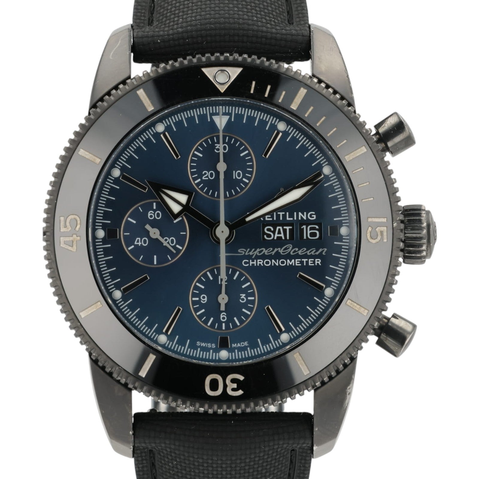 Breitling Superocean Blue Dial Stainless Steel 44mm Automatic Mens Watch M13313