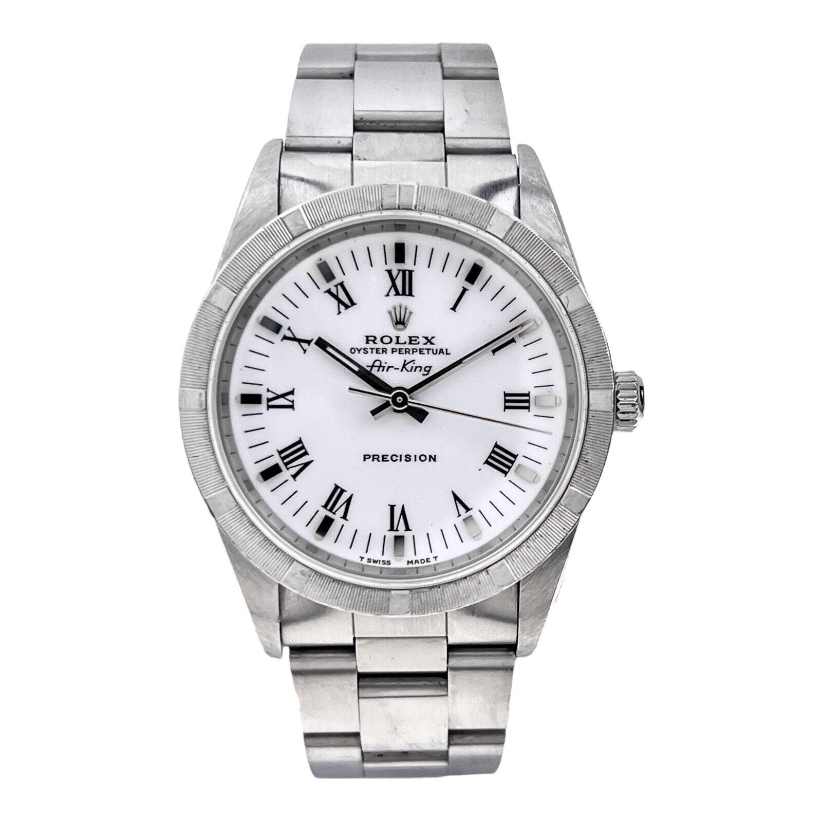 Rolex Air-King Precision White Roman Numeral 14010 Automatic 34mm Watch