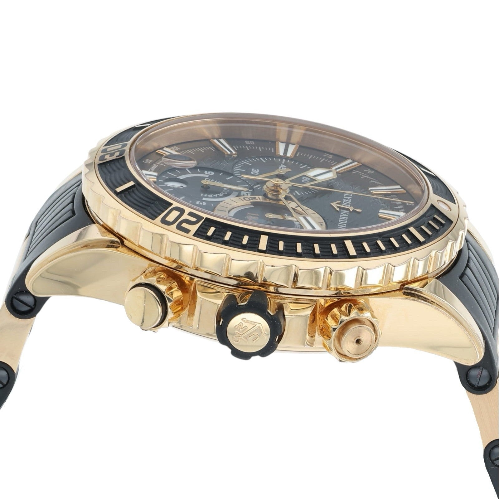 Ulysse Nardin Marine Diver Black Dial 18k Rose Gold 43mm Automatic Mens 1502-151
