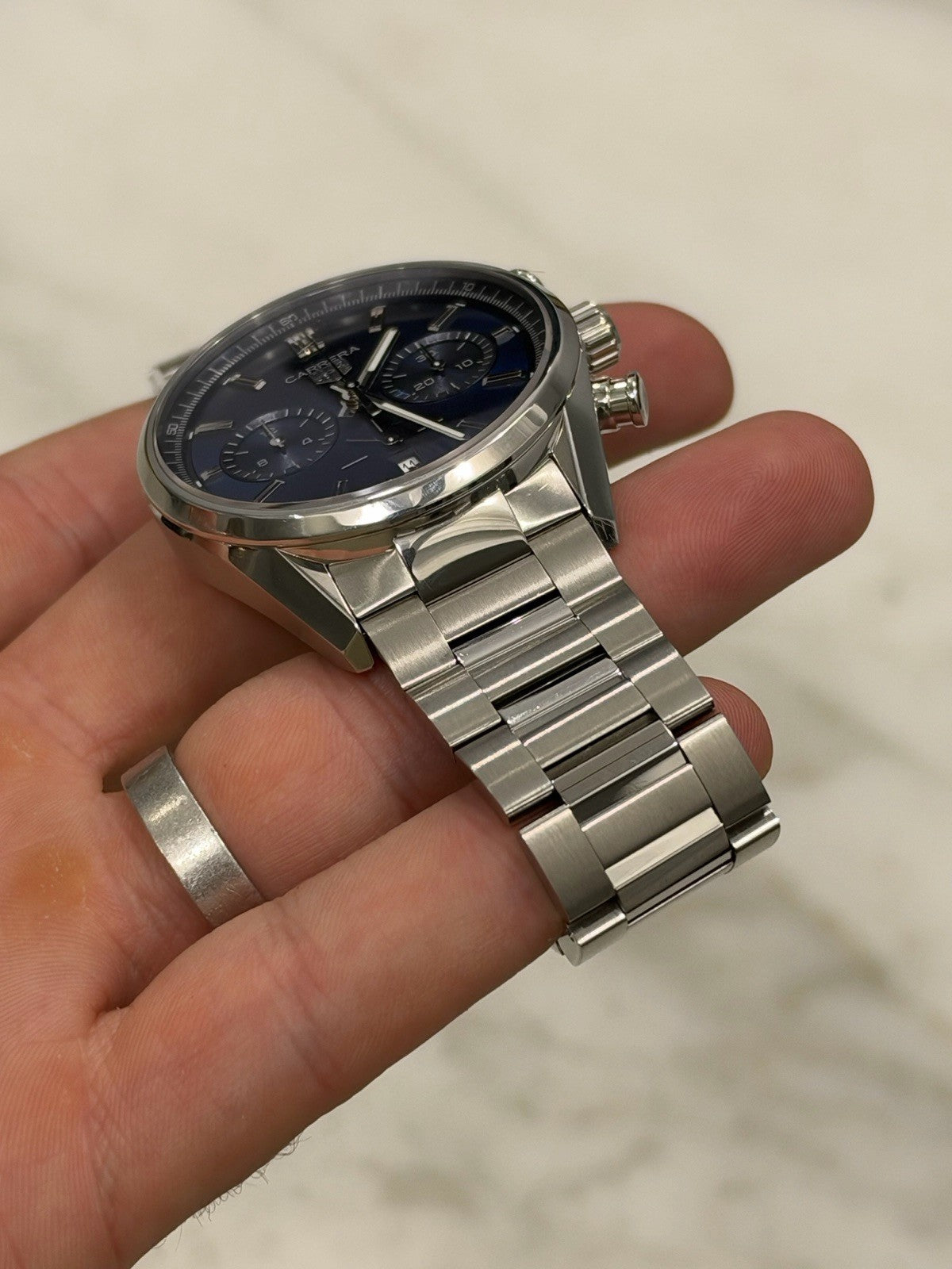 Tag Heuer Chronograph Blue Dial Stainless Steel 42mm Automatic Watch CBN2011