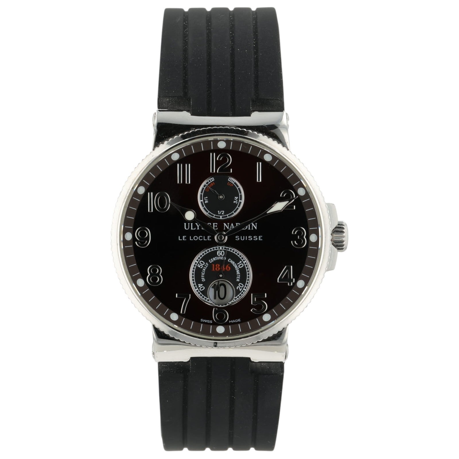 Ulysse Nardin Maxi Mairine Burgundy Dial Steel 41mm Automatic Mens Watch 263-66