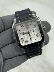 Cartier Santos Stainless Steel Silver Dial 43.3mm Automatic Mens Watch WSSA0017