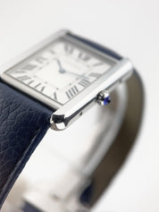 Cartier Tank Solo Stainless Steel Silver Dial 27mm Quartz Men's Watch W1018355