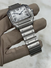 2022 Cartier Santos Large Steel Silver Dial 39mm Automatic Men's Watch WSSA0018