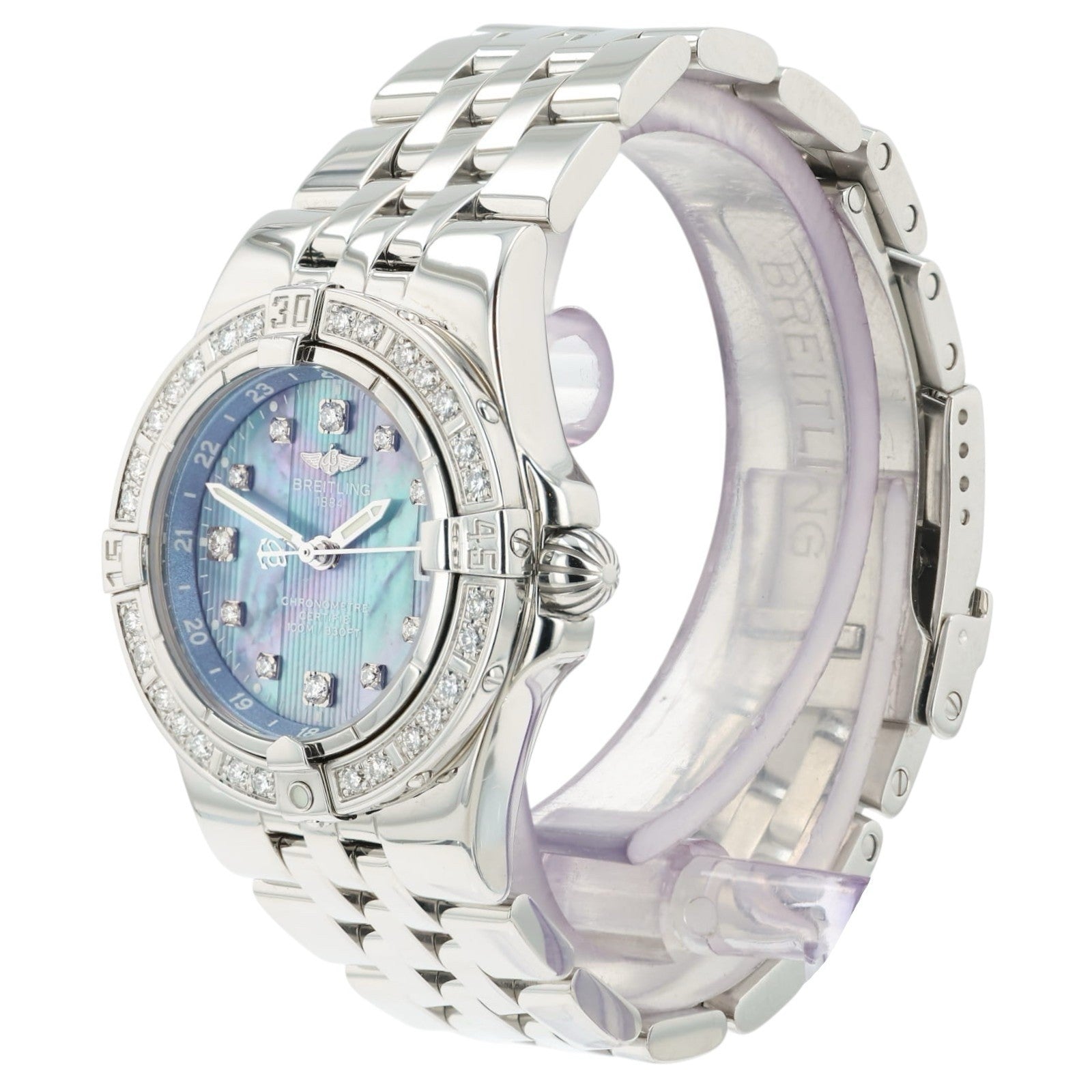 Breitling Starliner Blue MOP Dial Diamond Steel 30mm Quartz Women’s A71340