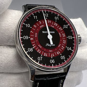 MeisterSinger Pangaea 40mm Steel Red Black Dial Automatic Day Date Watch PDD902