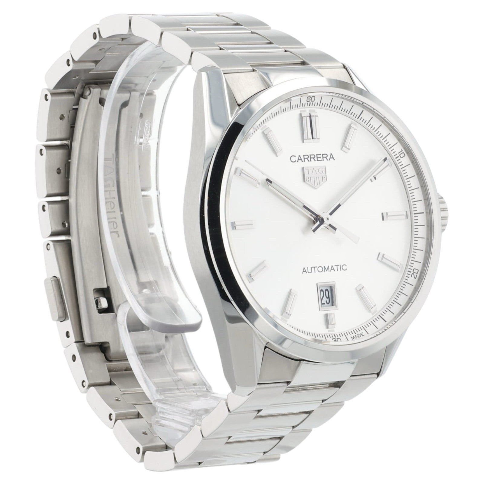 Tag Heuer Carrera Silver Dial Stainless Steel 39mm Automatic Mens Watch WBN2111