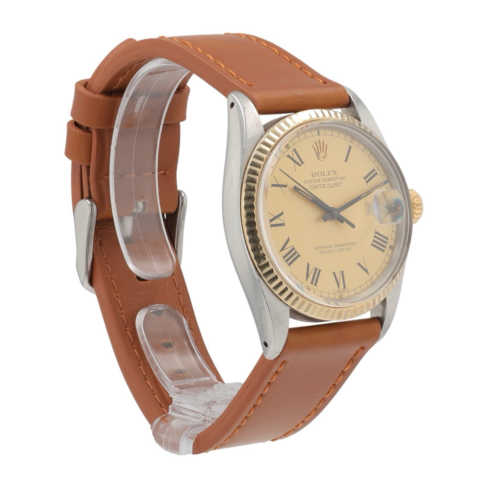 Rolex Datejust Steel & Gold Buckley Dial 36mm Automatic Men's Watch 16013