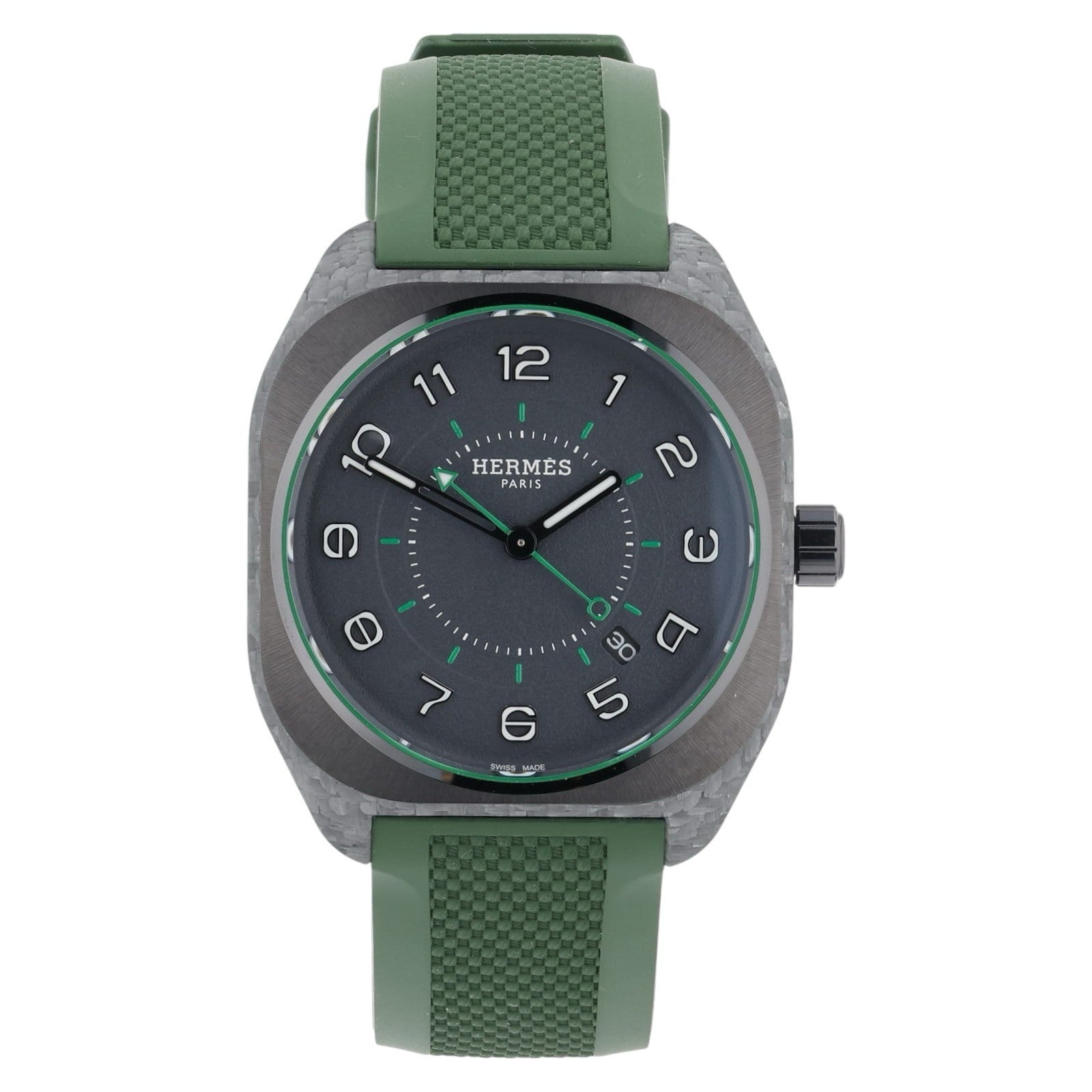 Hermes H08 Carbon & Titanium Gray Dial 42mm Automatic Movement Mens Watch