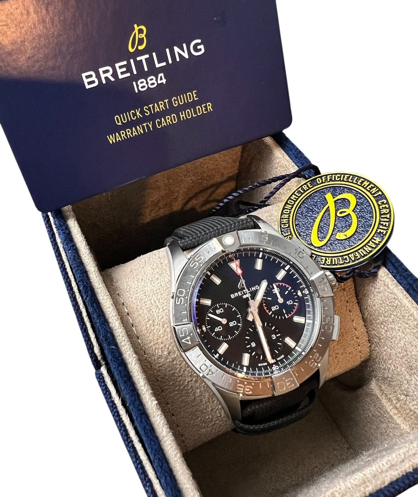 Breitling Avenger Chronograph Black Dial Steel 42mm Automatic Mens Watch AB0146