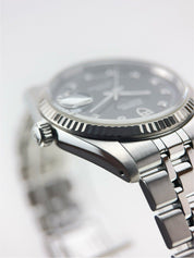 Tudor Prince Date Steel Black Diamond Dial 34mm Automatic Men’s Watch 74034