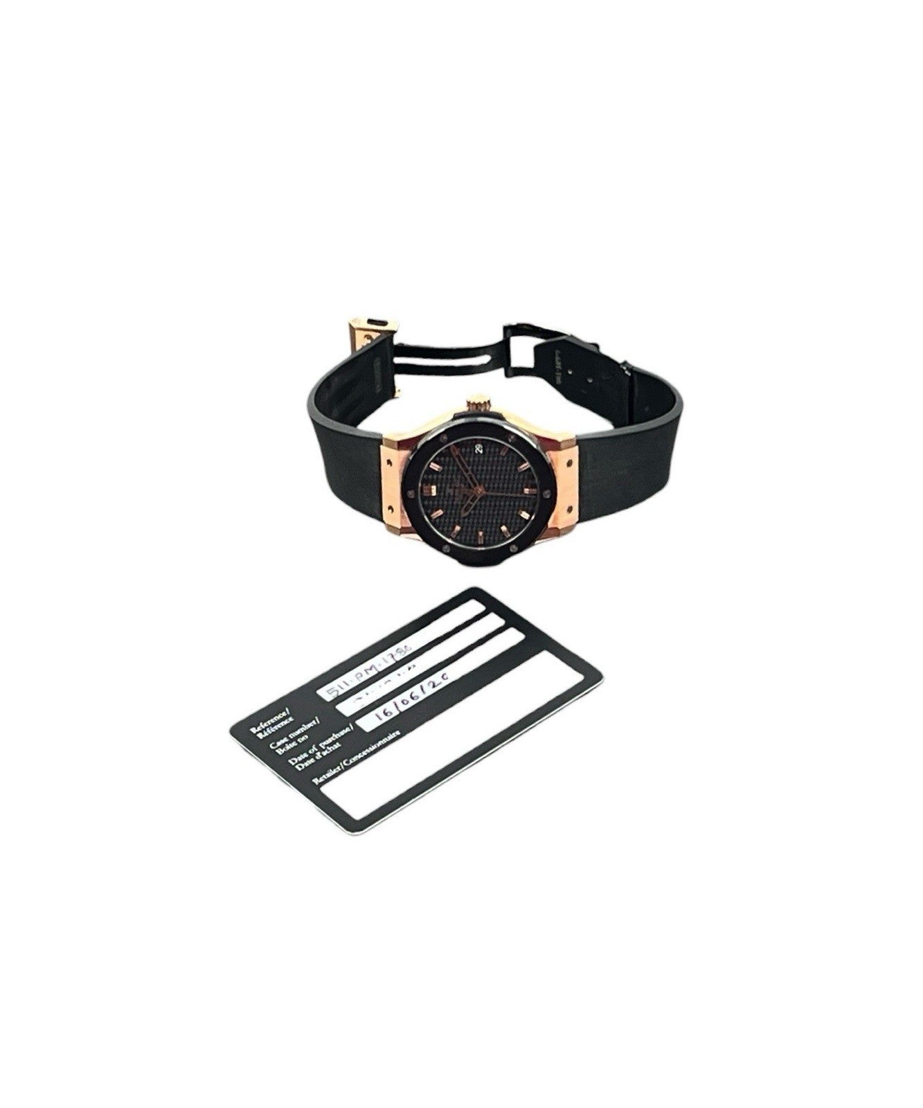 Hublot Classic Fusion 18k Rose Gold Carbon Dial 45mm Automatic 511.PM.1780.RX