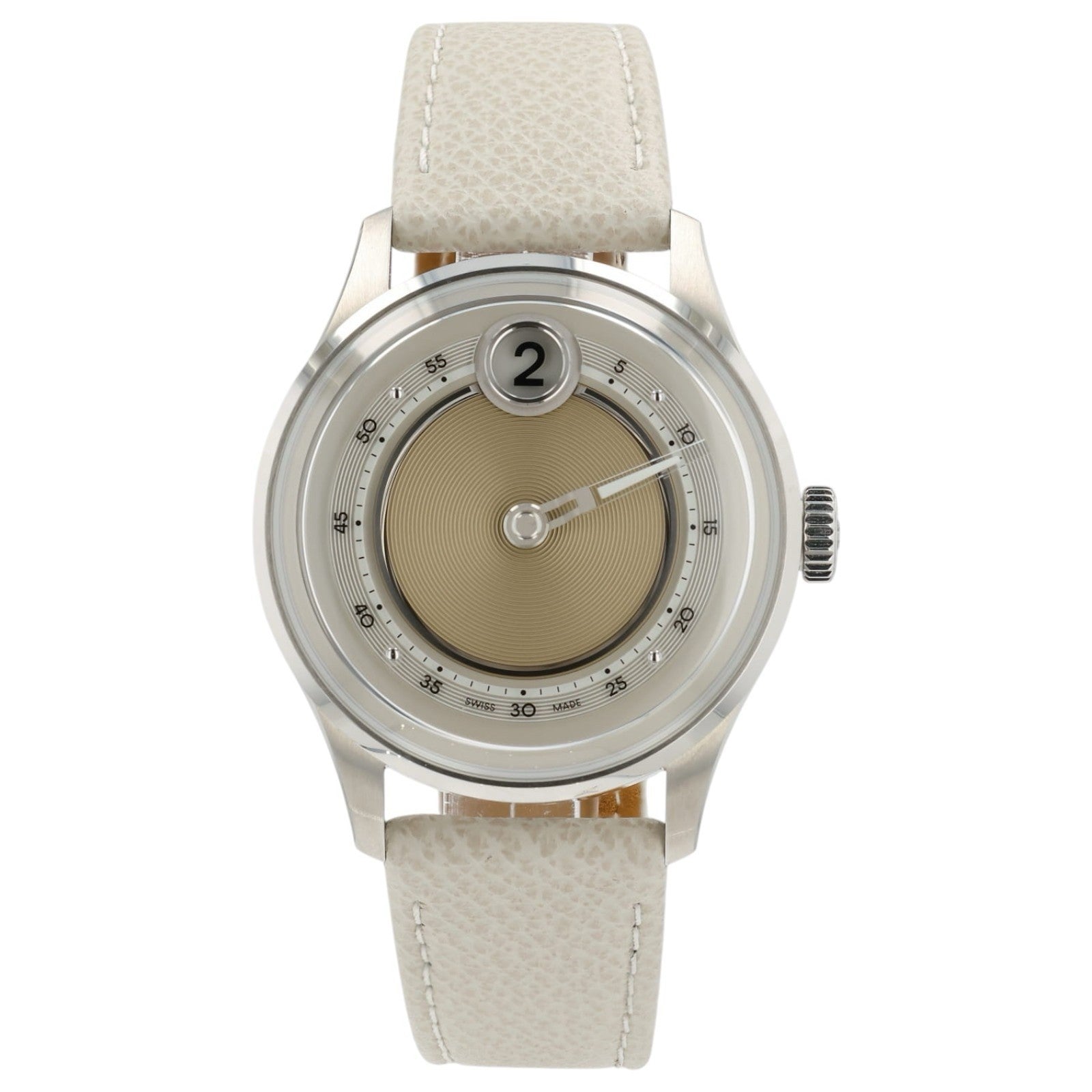 Christopher Ward Jump Hour Tan Dial Stainless Steel 39mm Automatic Men’s Watch