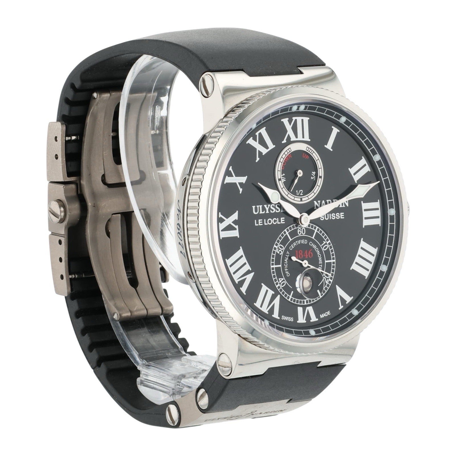 Ulysse Nardin Marine Stainless Steel Black Dial 43mm Automatic Mens Watch 263-67